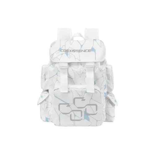 COEXISTENCE Polyester Commute Travel Versatile Backpacks Large Size Unisex White