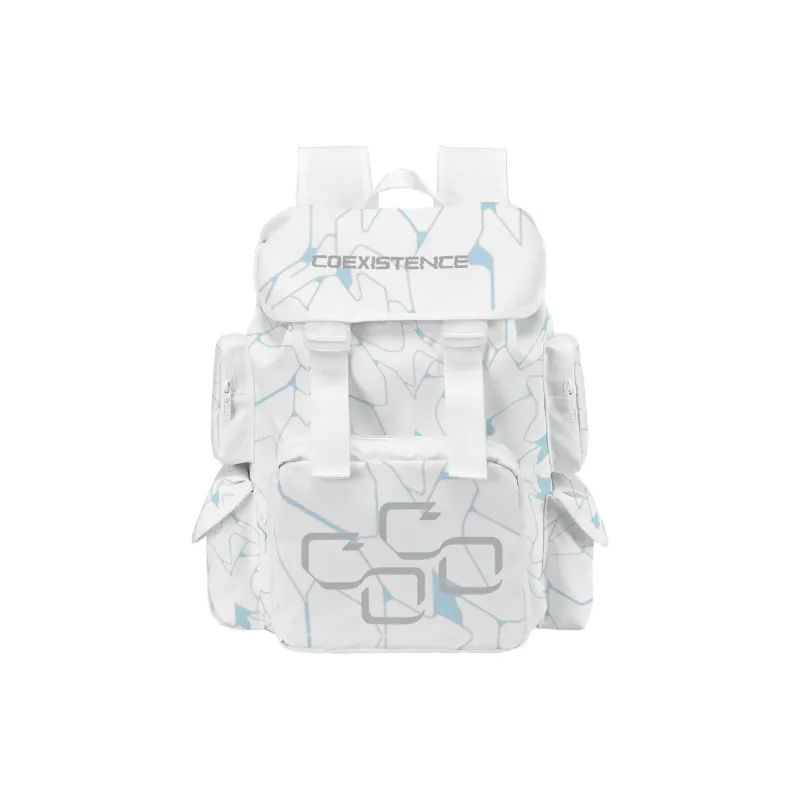 COEXISTENCE Polyester Commute Travel Versatile Backpacks Large Size Unisex White-0