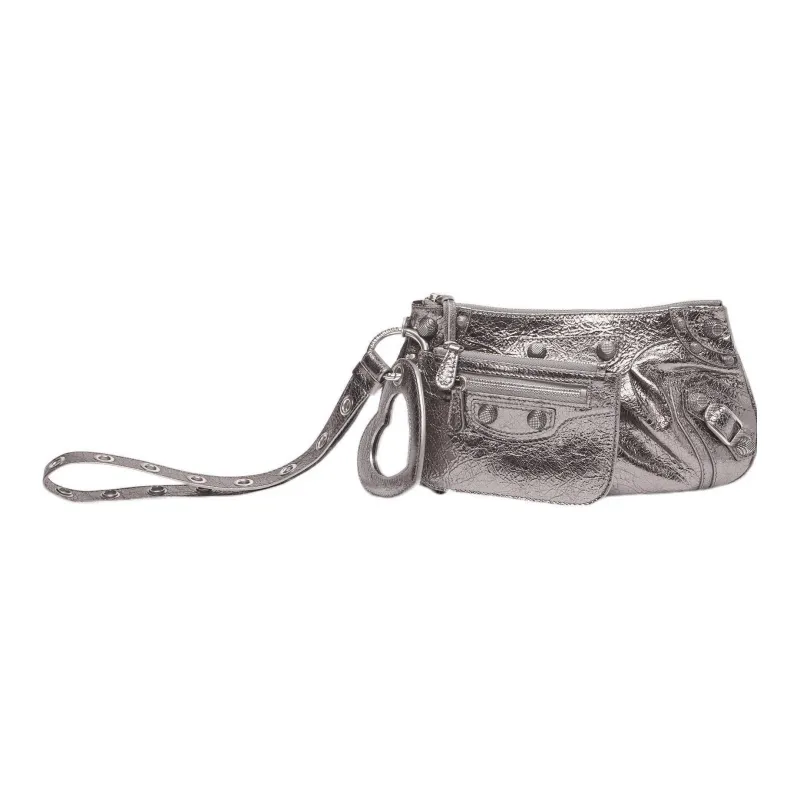 Balenciaga Le Cagole Sheepskin Multi-Use Storage Bag Women's Silver-0