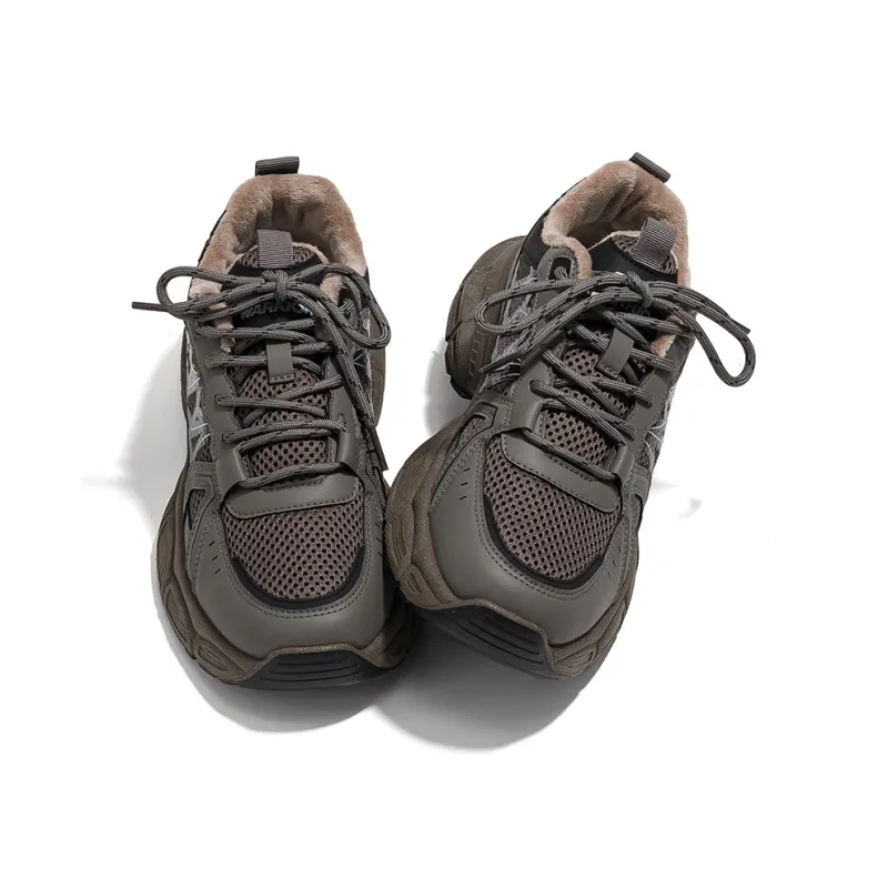 Warrior Low Top Chunky Sneakers Men's Light Khaki Black-1