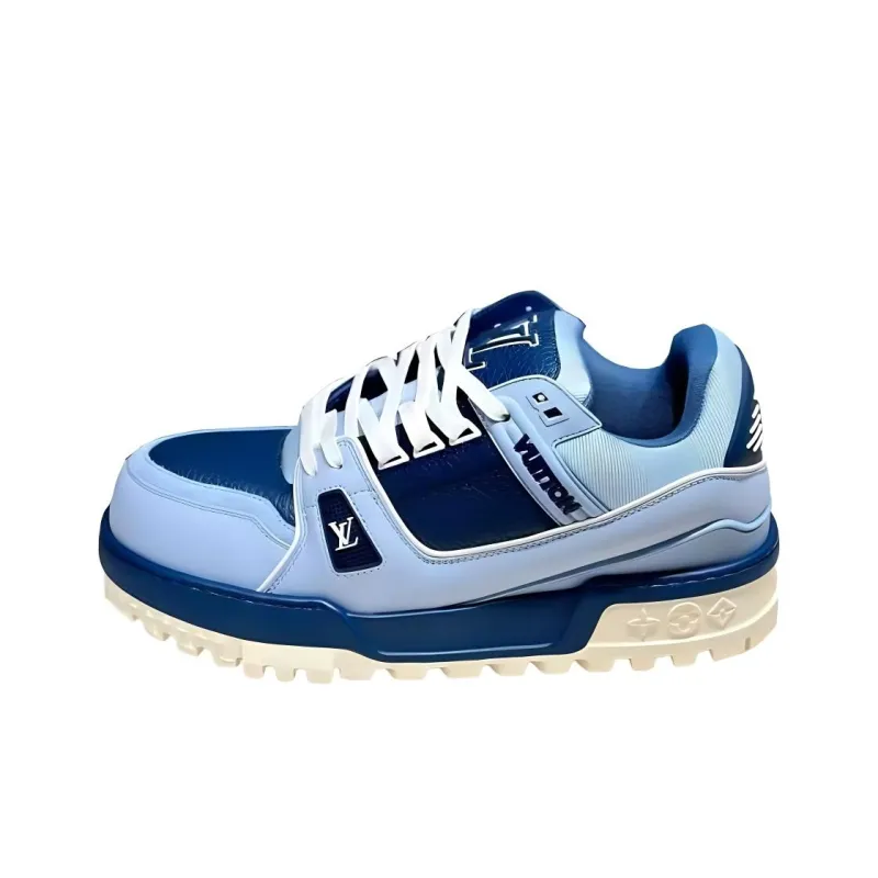 LOUIS VUITTON Trainer Maxi Low Top Skateboard Shoes Women's Blue-0