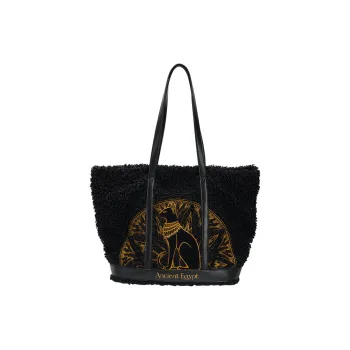 The British Museum PU Blend Lambswool Handbag Shoulder Bag Regular Women's Black