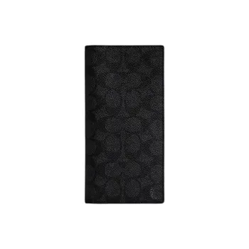 COACH Breast Coated Canvas Wallet Women's Charcoal Gray
