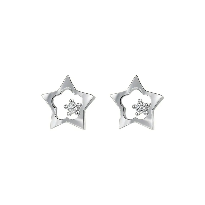 CENTURY&KINDLE 999 Fine Silver Stud Earrings Women's-0
