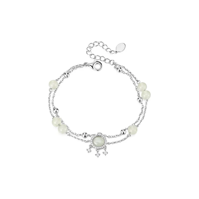 KADER Peace And Joy Series Hetian Jade Bracelets Pale Greenish White Jade Women's-0