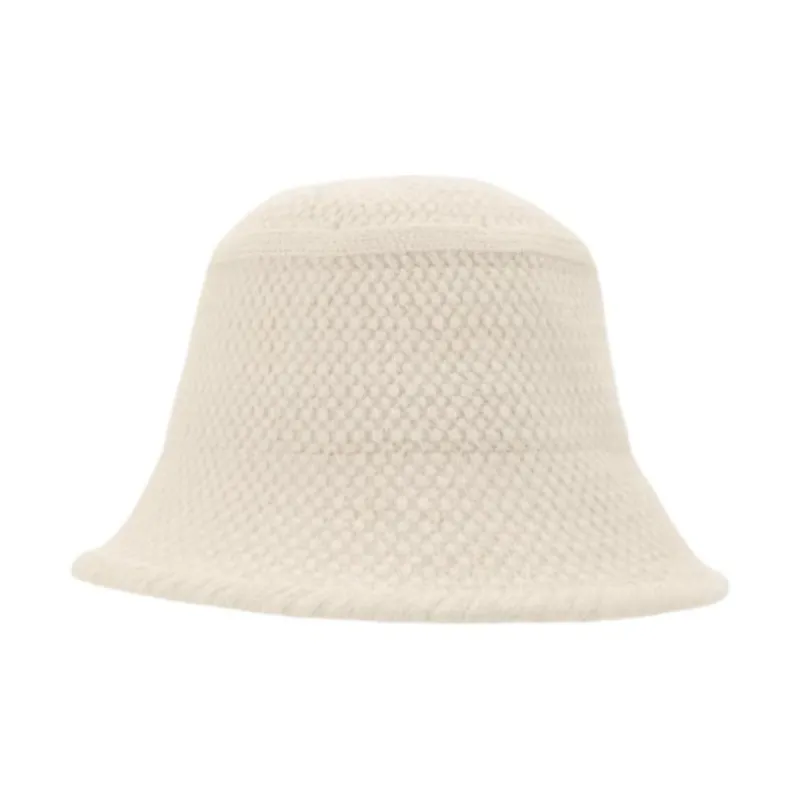 Hotwind Polyester Acrylic Polyamide Bucket Hats Women's Beige/Black-0