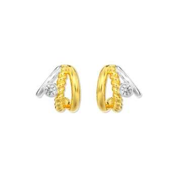 Mistova JEWELRY Zircon Knot Colored Stone Combination Hoop Earrings Women's
