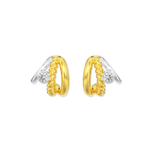 Mistova JEWELRY Zircon Knot Colored Stone Combination Hoop Earrings Women's