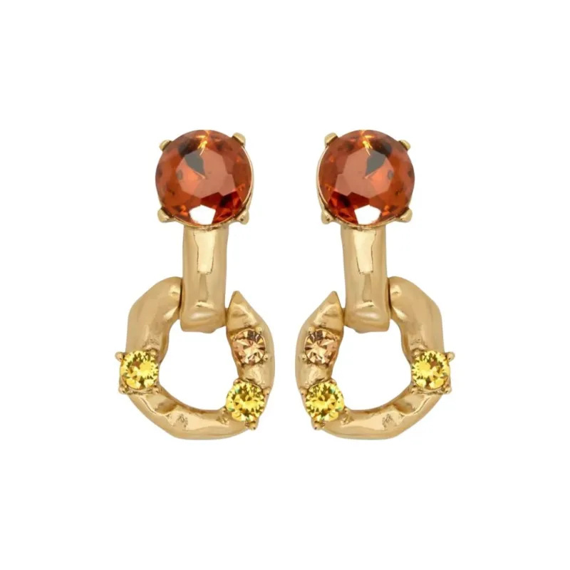 Oscar De La Renta Scramble Chain link Earrings-0