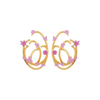 Oscar De La Renta Tangled O Floral Earrings
