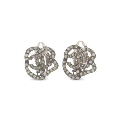 CHANEL 1986 1988 Cc Camellia Clip on Earrings