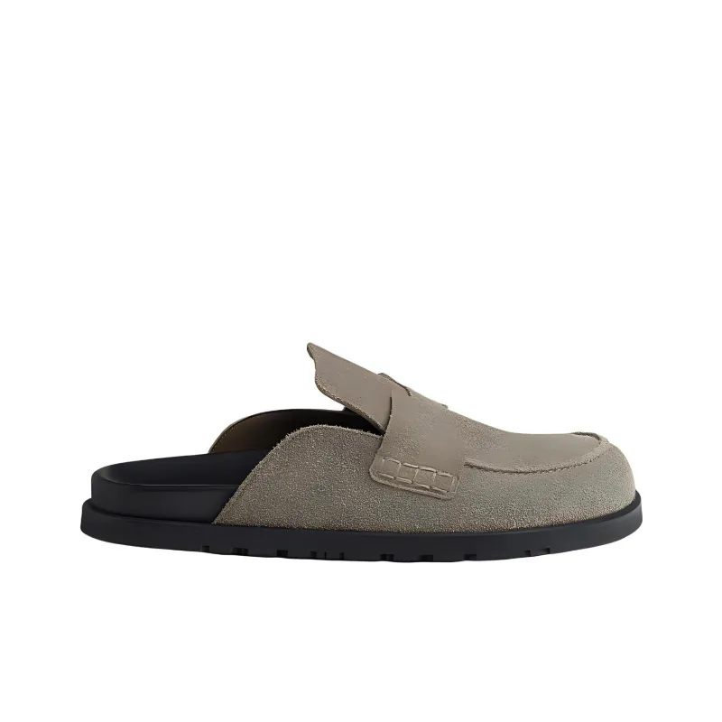 HERMES Go Wrap toe Slippers Men's Gray-1