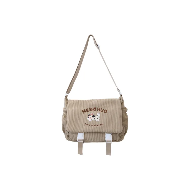 LUVISTRUE Corduroy Shoulder Bag Crossbody Bag Regular Women's Ecru Black/Blue/Khaki-24