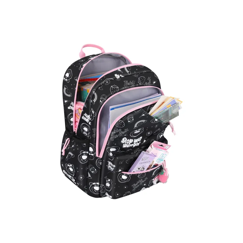 Disney Strawberry Bear Series Backpacks [Fashion Trend]Lotso Black-2