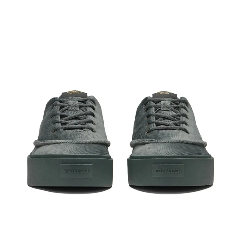 EQLZ EQUALIZER Fault Anti Slip Wear Resistant Low Top Skateboard Shoes Unisex Corduroy Green-3