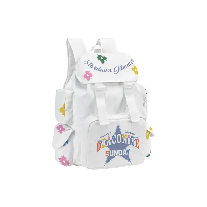 DRACONITE Polyester Backpack Unisex White-2