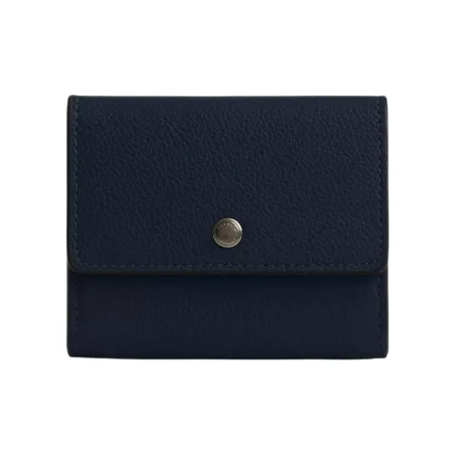 COACH Smooth Calf Leather Coin Purse Men's Marine Blue