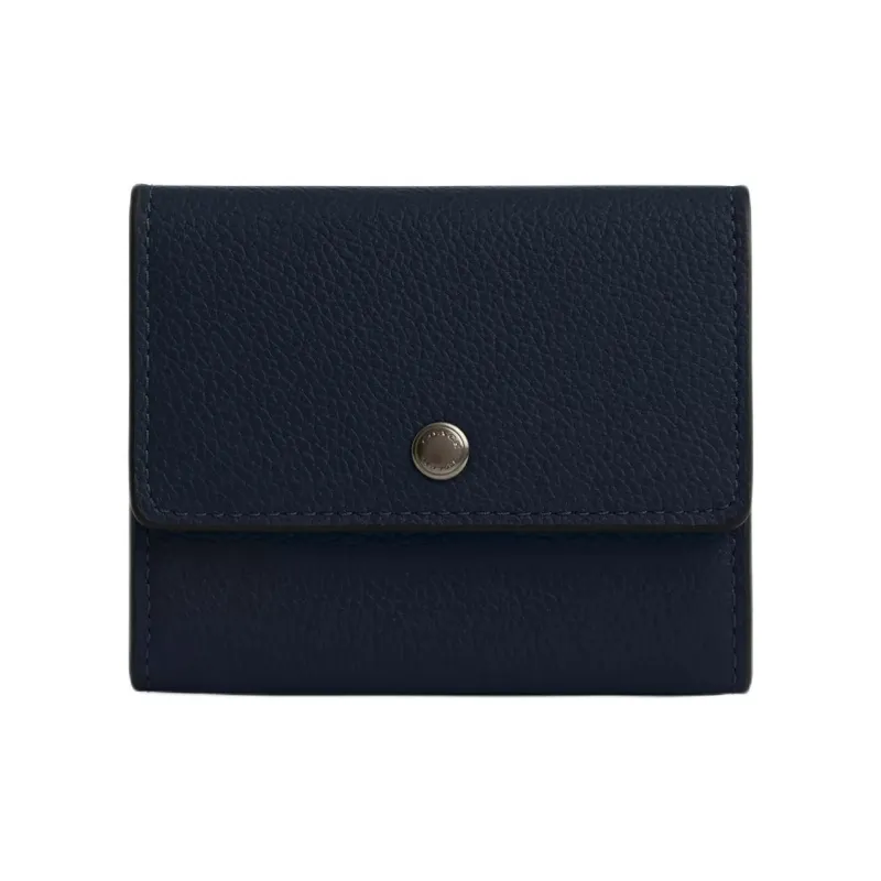 COACH Smooth Calf Leather Coin Purse Men's Marine Blue-0