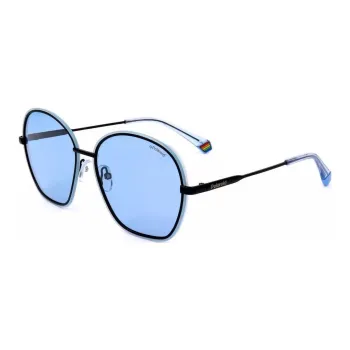 Polaroid Stainless Steel Square Sunglasses Women's Blue