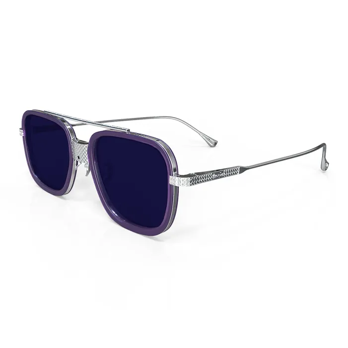ONESEC EYEWEAR Titanium Alloy Plate Frame Square Sunglasses Unisex-6