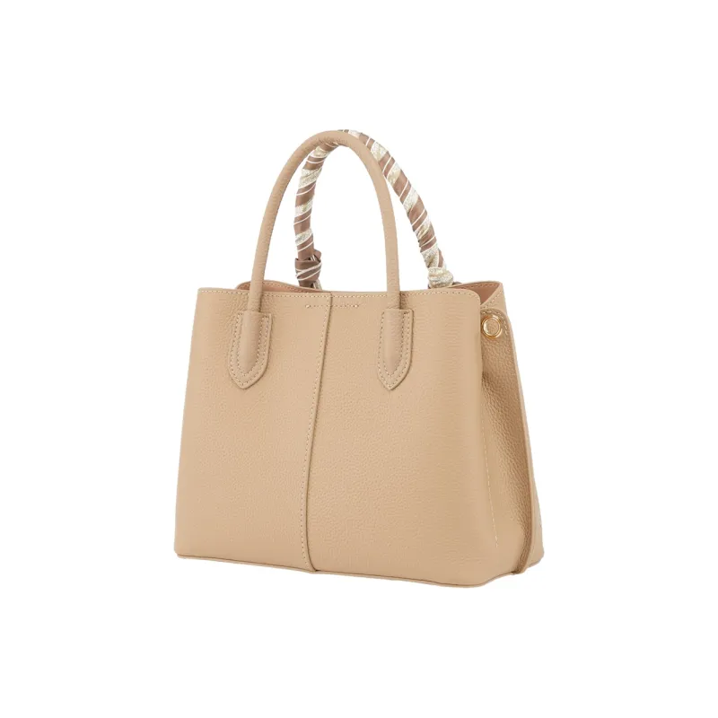 YEARCON Cow Leather With Microfiber Synthetic Leather Shoulder Bag, Crossbody Bag, Handbag Tubas Women's Khaki-3