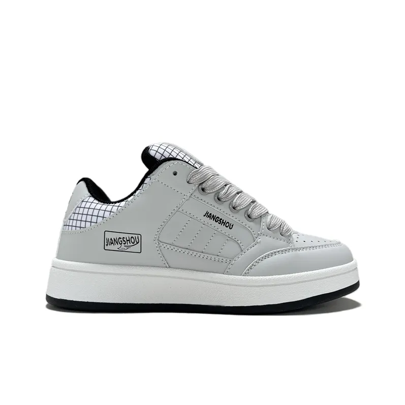 JIANGSHOU Lightweight Anti Slip And Wear Resistant Low Top Skateboard Shoes Unisex Gray-1