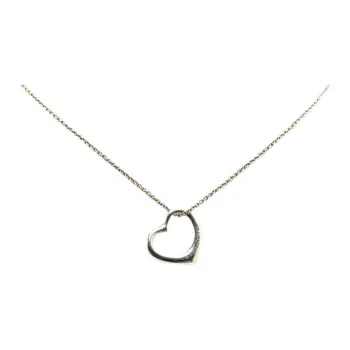 TIFFANY & CO. 20th Century Elsa Peretti Sterling Silver Open Heart Pendant Necklace