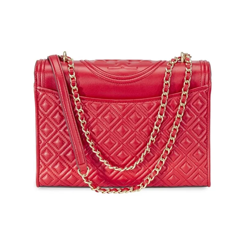 TORY BURCH Fleming Sheepskin Shoulder Bag Crossbody Bag Medium Size Women's Bright Red-4