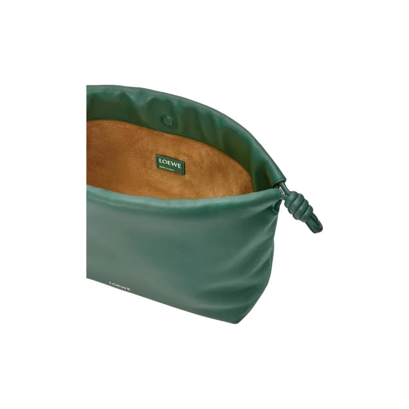 LOEWE Suna Fujita Collaboration Flamenco Nappa Sheepskin Leather Clutch Medium Size Women's Vetiver-7