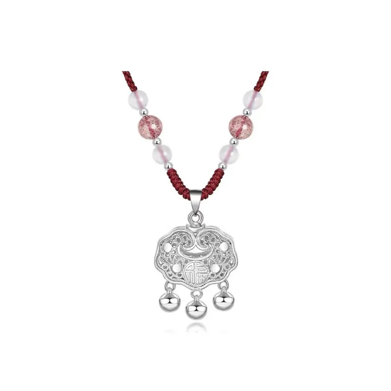 Muyan Alloy Peace Lock Auspicious Necklace Unisex-0