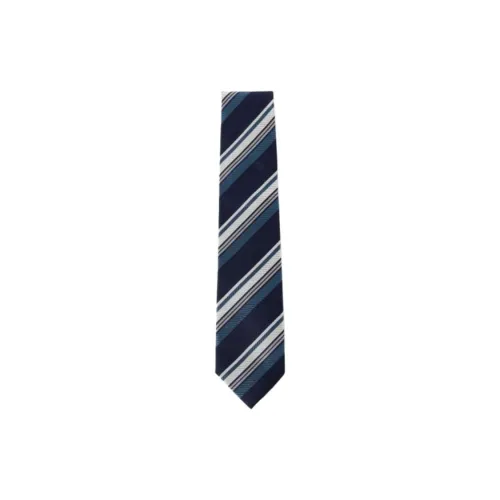 Beams Silk Ties Men's Marine Blue/Gray
