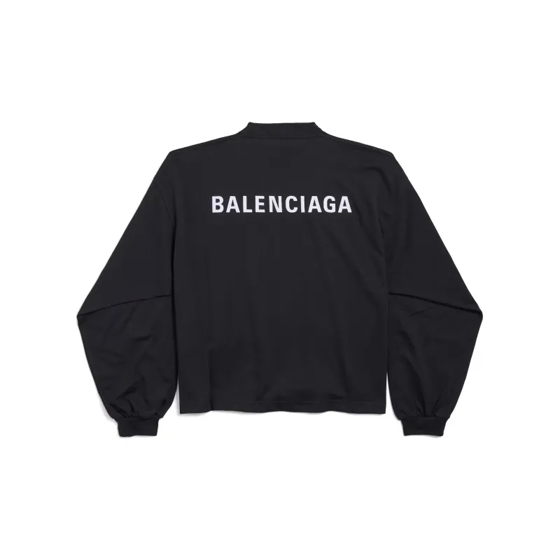 Balenciaga Logo Embroidered Long Sleeve T Shirt-1