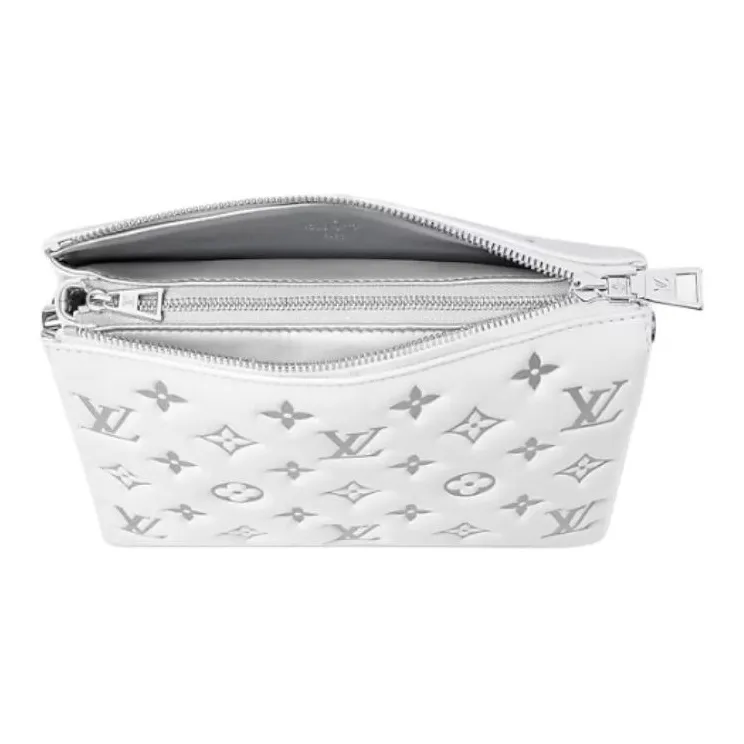 LOUIS VUITTON Coussin Lambskin One Shoulder Handbag Women's White-3