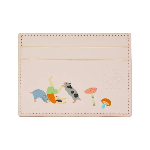 LOEWE Suna Fujita Collaboration Cow Leather Card Holder Women's Talc