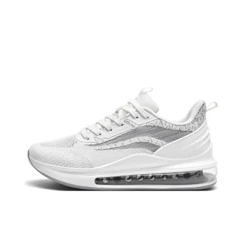 BIANSULONG Running Shoes Men Low Top White Light Gray