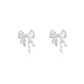 LOVE&LOVE 925 Sterling Silver Stud Earrings Women's