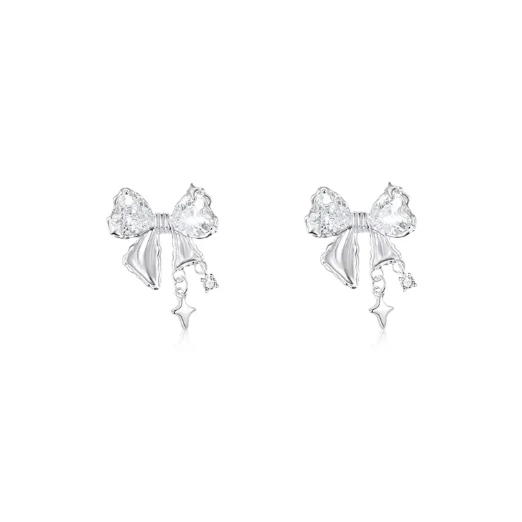 LOVE&LOVE 925 Sterling Silver Stud Earrings Women's-0