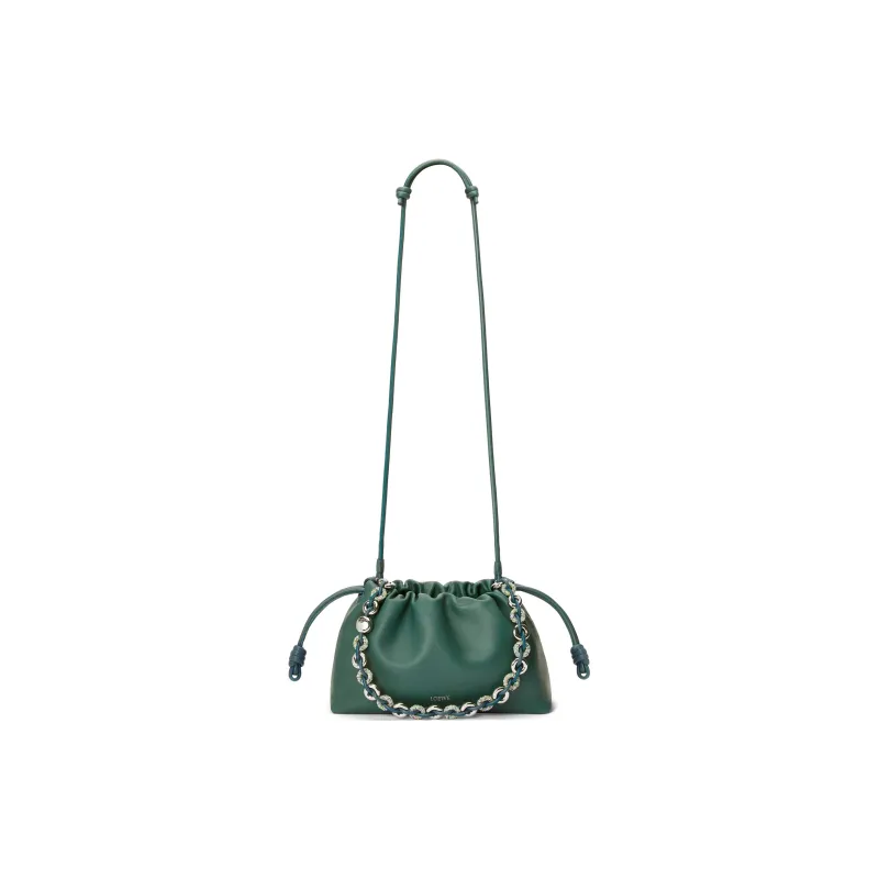LOEWE Suna Fujita Collaboration Flamenco Nappa Sheepskin Leather Clutch Medium Size Women's Vetiver-6