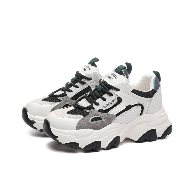 Golden Silk Rabbit Cushioned Anti Slip And Wear Resistant Lightweight Low Top Chunky Sneakers Women's-1