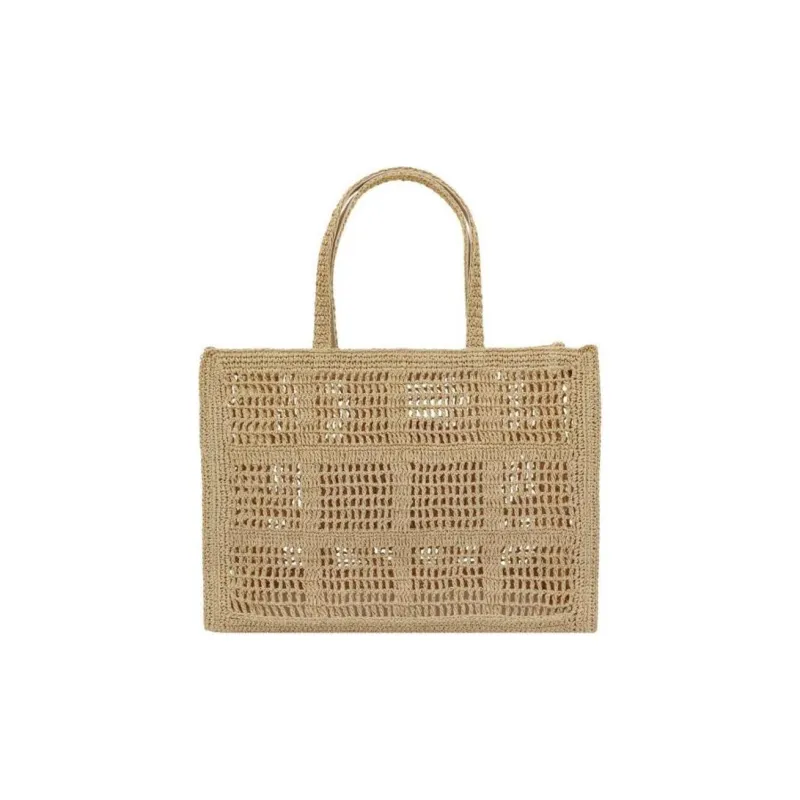 TORY BURCH Ella Raffia With Artificial Leather Trim Tote Bag, Handbag Tubas Women's Natural-2