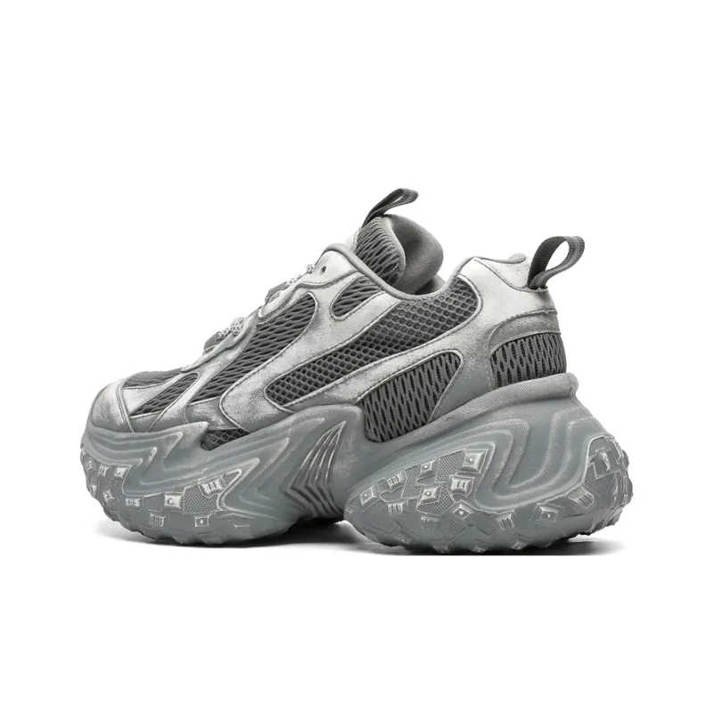 BANGNEY Anti Slip Wear Resistant Breathable Height Increasing Low Top Chunky Sneakers Unisex-8