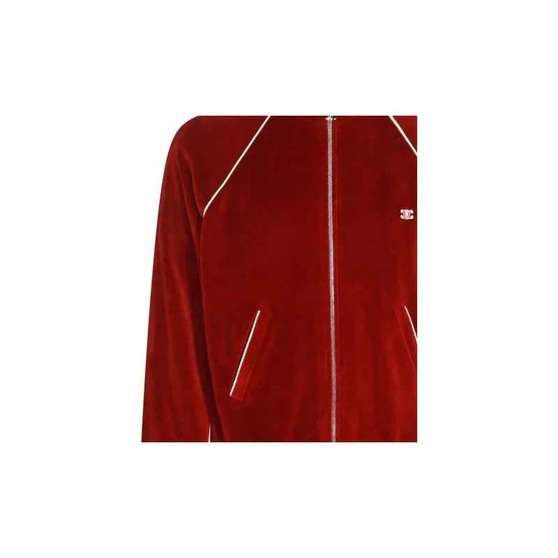 CELINE Triomphe Tracksuit Jacket In Velvet Jersey-4