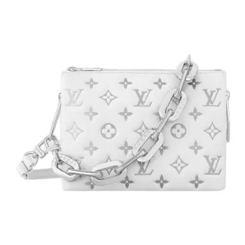 LOUIS VUITTON Coussin Lambskin One Shoulder Handbags Women's White