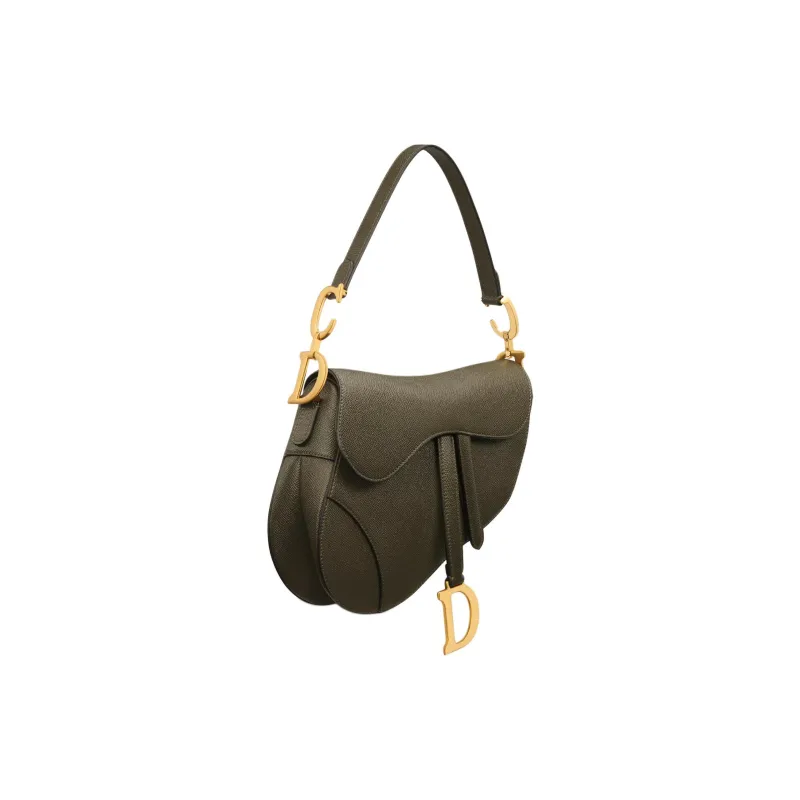 DIOR Saddle Calfskin Saddle Bag, One Shoulder Handbag Women's Khaki-2
