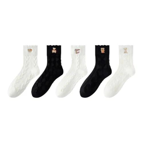 Lan Miao Mid Calf Socks Women's 5 Pack