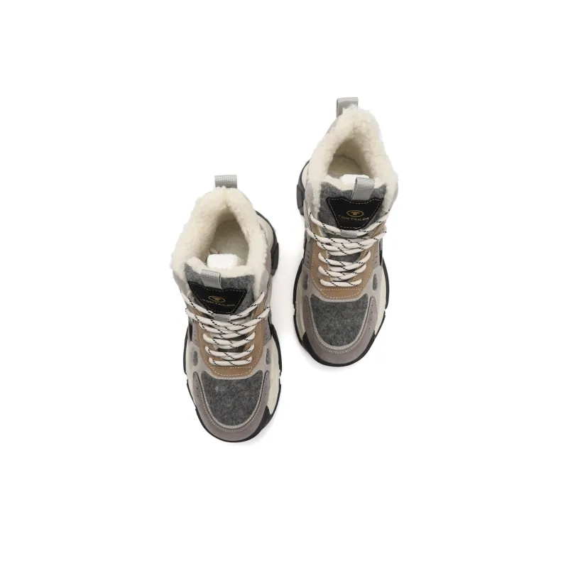TOM TAILOR Forest Green Brown High Top Boots Thermal Mid Top Casual Shoes Women's-3