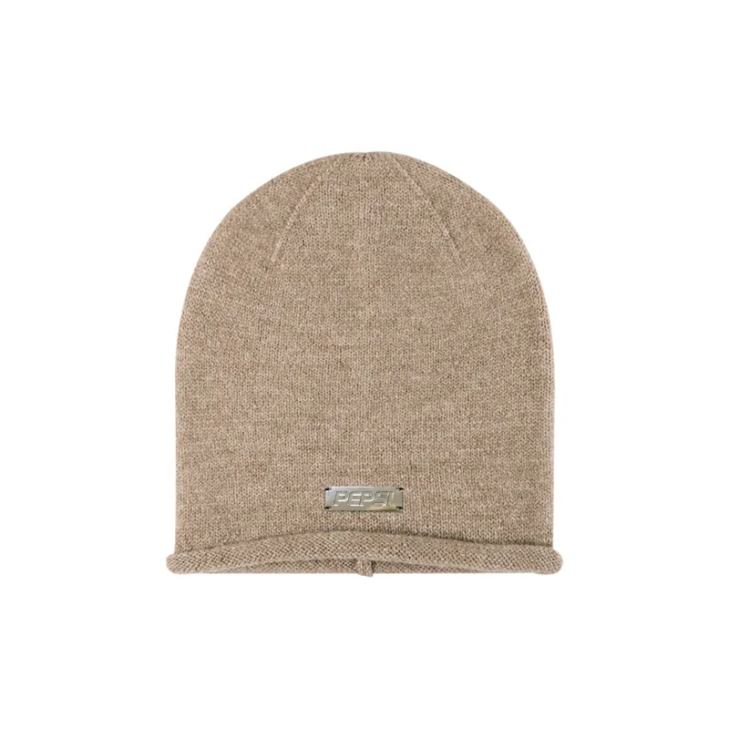 Pepsi Acrylic Beanies Unisex Black Coffee Khaki Beige Light Gray-6