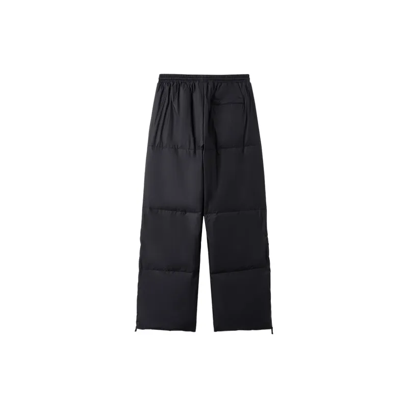 Suamoment Winter White Duck Down Warm Thickened Casual Pants Unisex-1