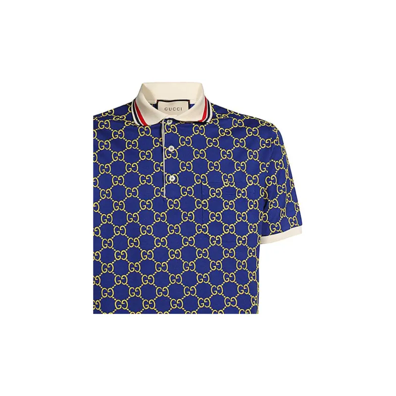 GUCCI Polo Shirts Men Blue-5