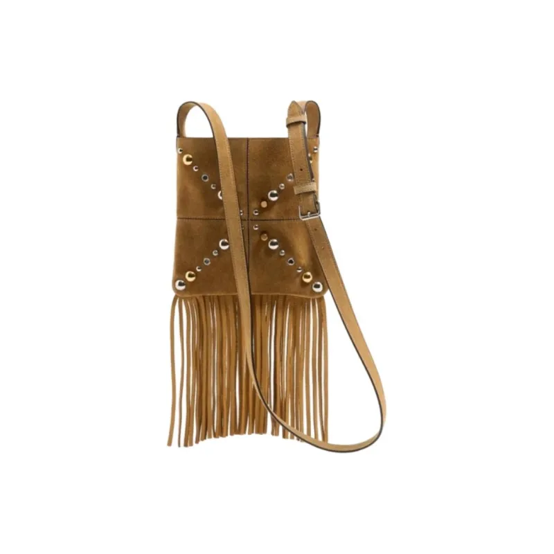 Valentino Cow Leather Shoulder Bag Small Size Women's Light Brown-3
